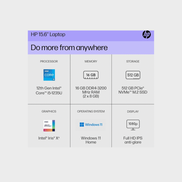 HP 15.6 inch Laptop - Image 4